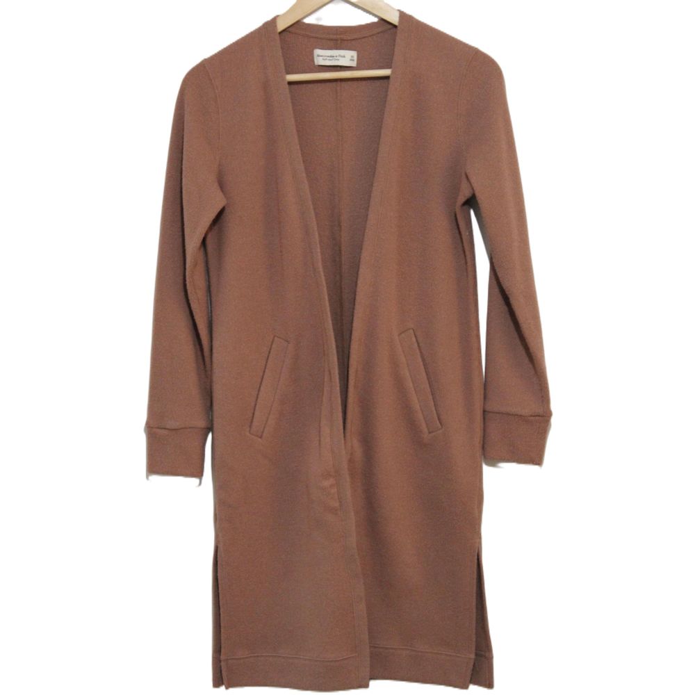 Abercrombie & Fitch Tan Open-Front Cardigan